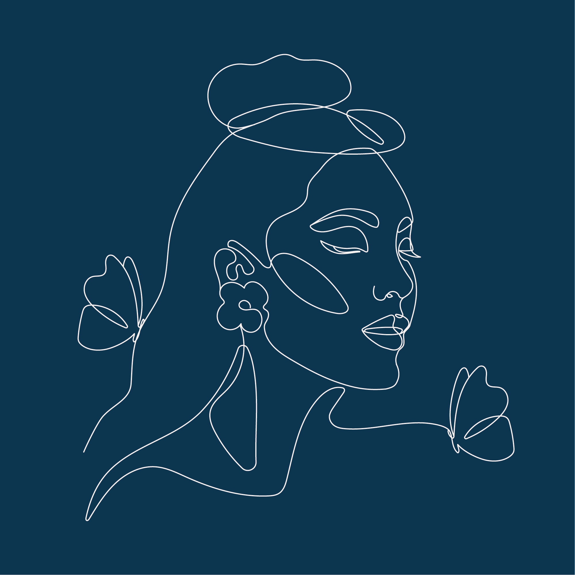 a line drawing of a woman