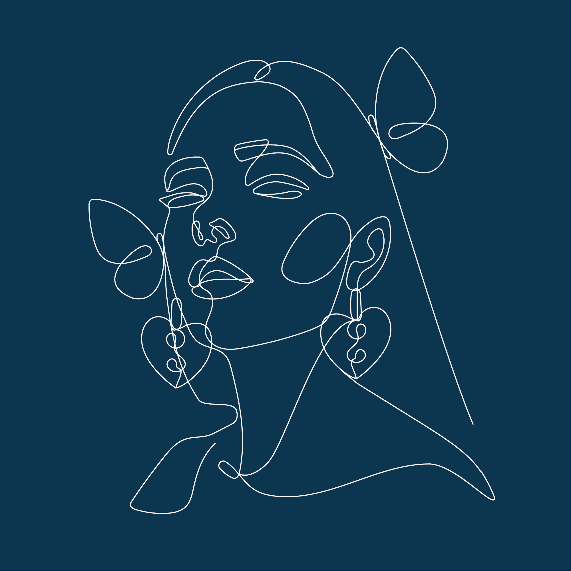 a line drawing of a woman