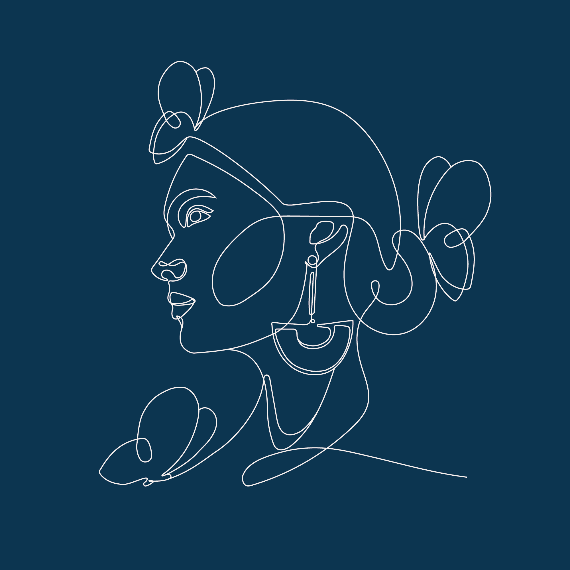 a line drawing of a woman