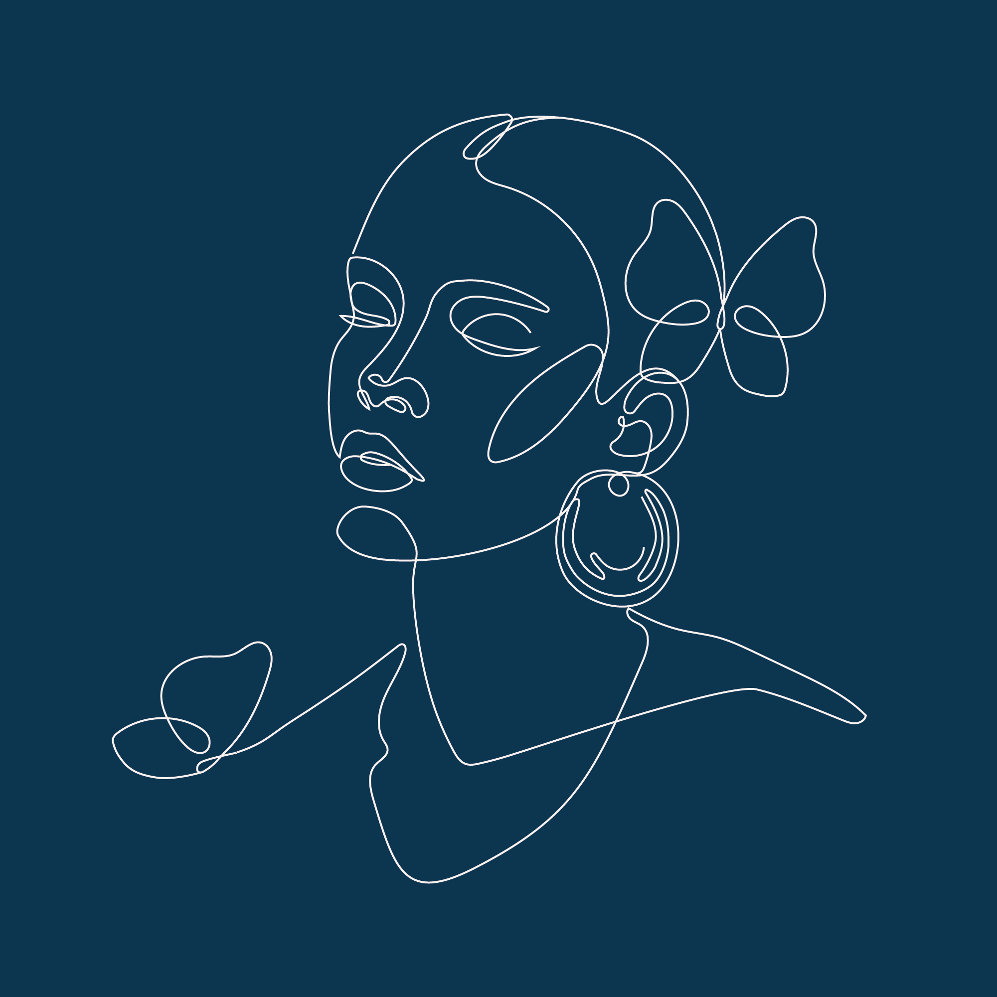 a line drawing of a woman